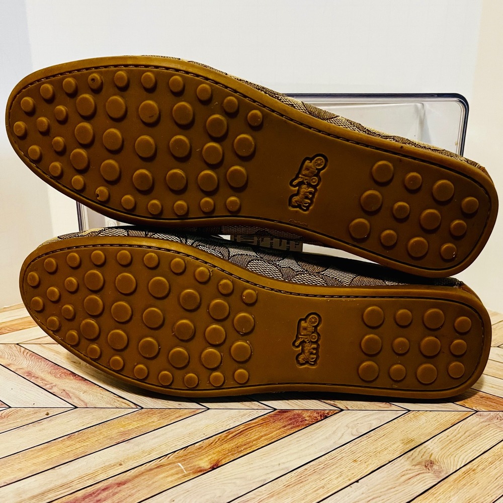 Coach Signature C Jacquard Tassel Driving Loafers Womens 6.5B Brown G4180 Office - Picture 8 of 8